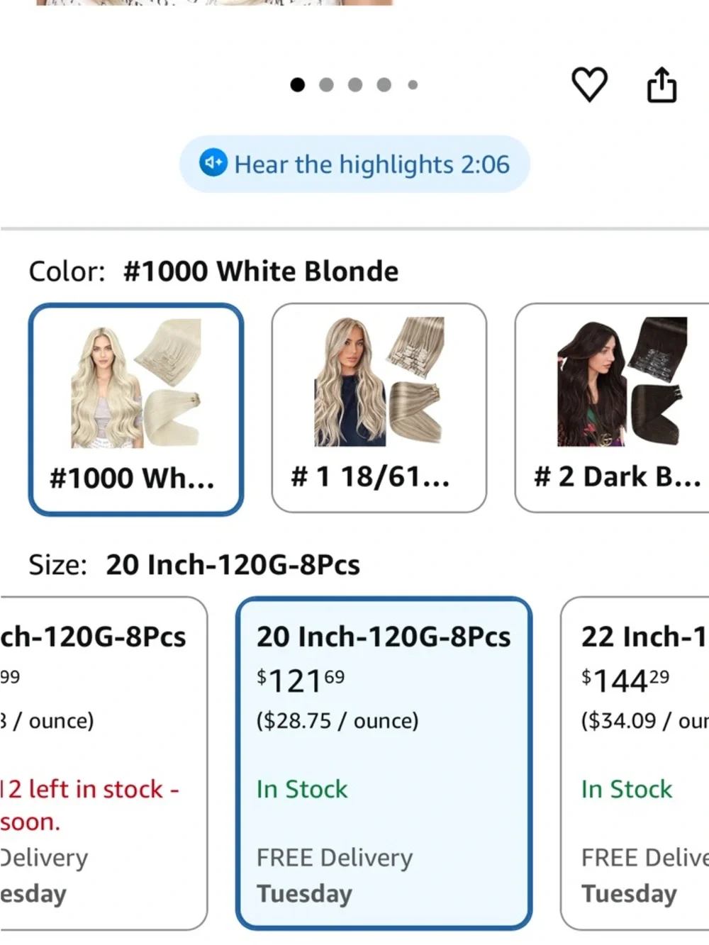 Full shine Ice Blonde Clip-In Hair Extensions Seamless Invisible Clips brand new